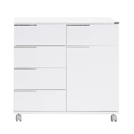 Hanah Home Armario Multiusos Blanco con 5 Cajones